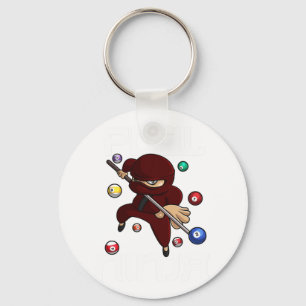 Funny Pool Ninja Cute Pocket Billiards Boys Girls Key Ring