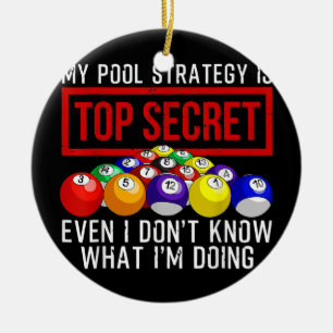 Funny Pool Player Billiards Gift For Men Women Ceramic Tree Decoration