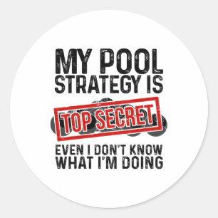 Funny Pool Player Billiards Gift For Men Women Gam Classic Round Sticker