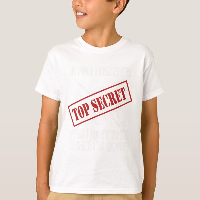 Funny Pool Player Billiards T Shirt My Pool Strate (Front)
