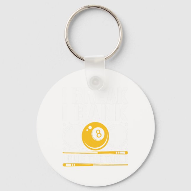 Funny Pool Player Design - For Billiards Fans And  Key Ring (Front)