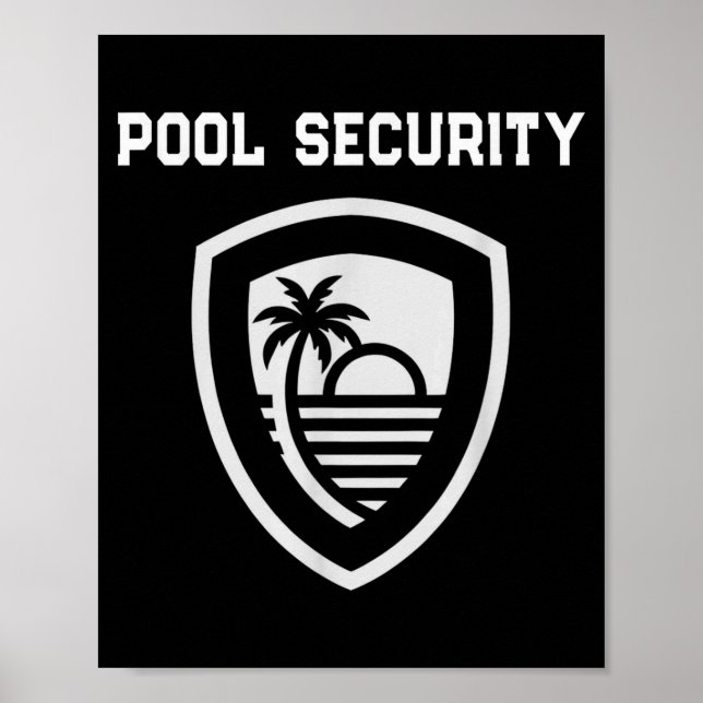 Funny pool security mum dad police mermaid poster (Front)