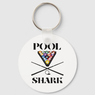 Funny Pool Shark Shirt Art-billiards And Pool Key Ring