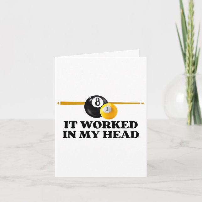 Funny Pool Stick Pool Billiards  Card (Front)