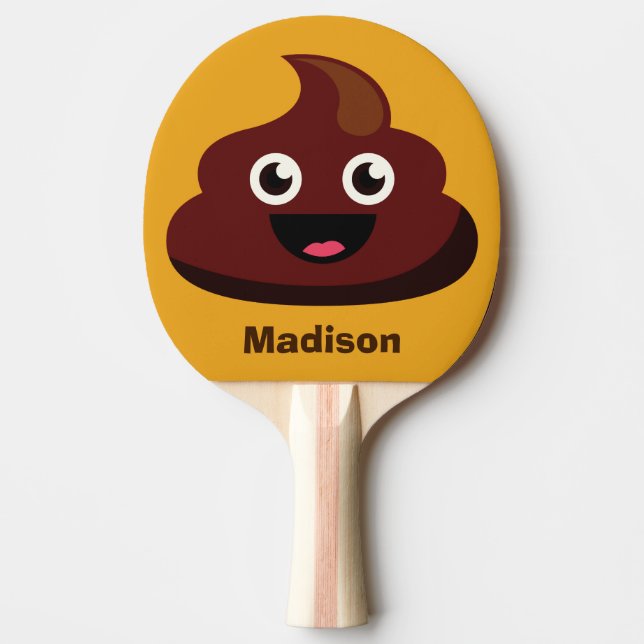 Funny Poop custom name double-sided paddle (Front)