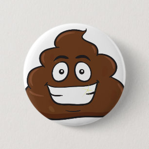 funny poop emoji 6 cm round badge