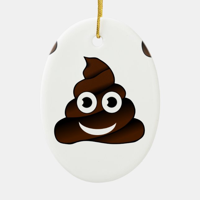 funny poop emoji ceramic tree decoration (Front)