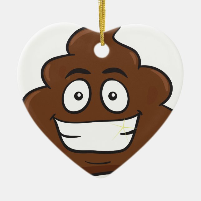 funny poop emoji ceramic tree decoration (Front)