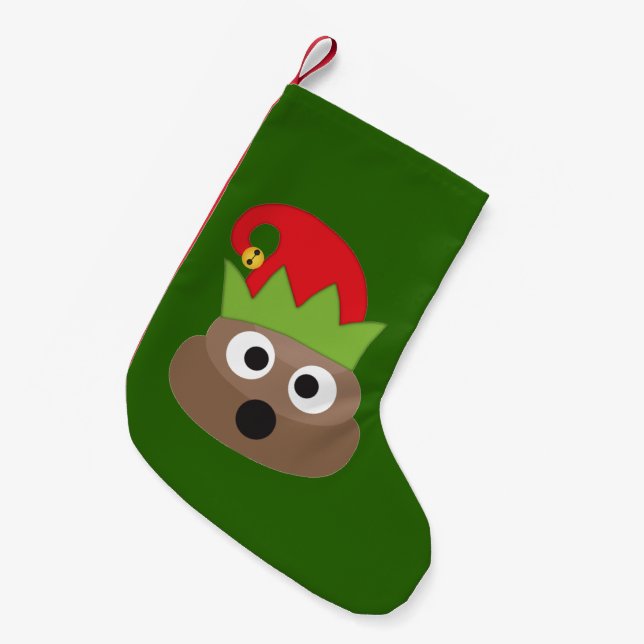 Funny Poop Emoji Christmas Stocking (Front (Hanging))