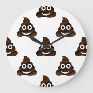 funny poop emoji clock