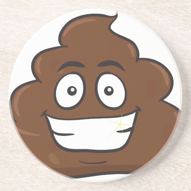funny poop emoji coaster (Front)