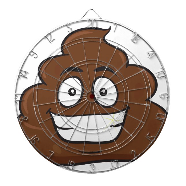 funny poop emoji dartboard (Front)