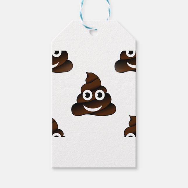 funny poop emoji gift tags (Front)