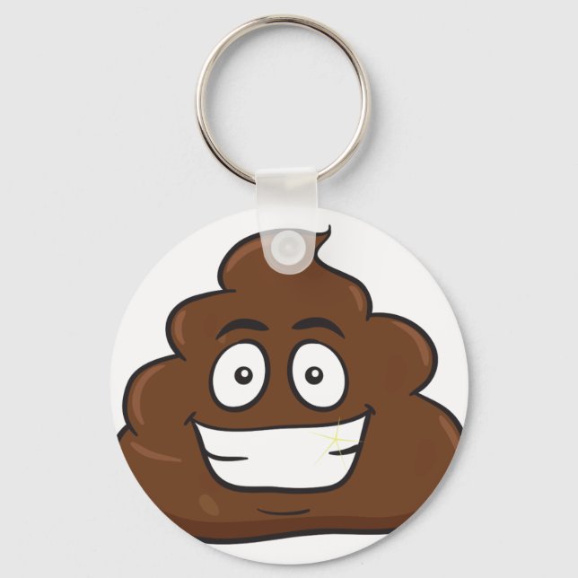 funny poop emoji key ring (Front)