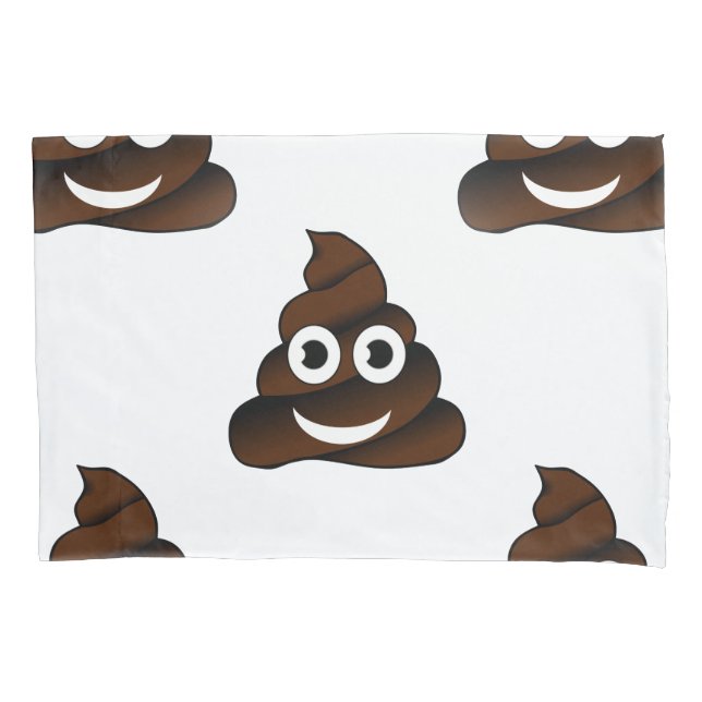 funny poop emoji pillow case pillowcase (Front)