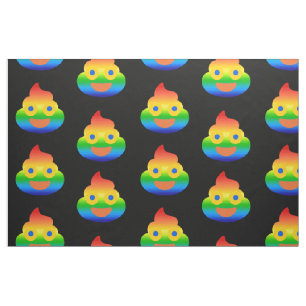 Funny Poop Emoji Rainbow Colour Smiling Face Humou Fabric