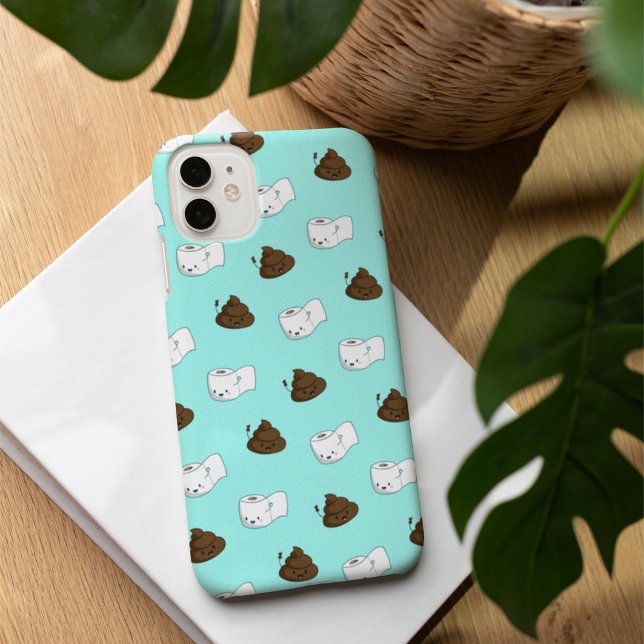 Funny Poop Emoji & Toilet Paper Pattern Case-Mate iPhone Case (Creator Uploaded)
