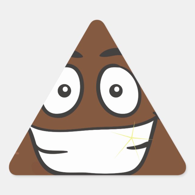 funny poop emoji triangle sticker (Front)