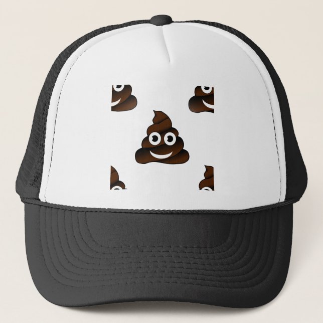 funny poop emoji trucker hat (Front)
