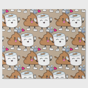 Funny poop emoji tulle paper pattern