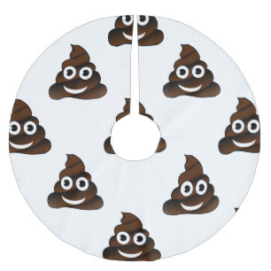 funny poop emoji xmas christmas tree skirt