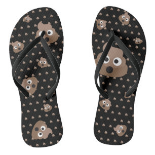 Funny Poop Emojis Flip Flops