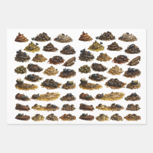 Funny Poop Piles Pattern Wrapping Paper Sheet