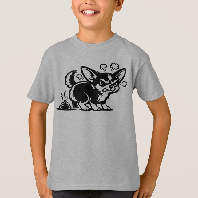 Funny Pooping Chihuahua T-Shirt (Front)
