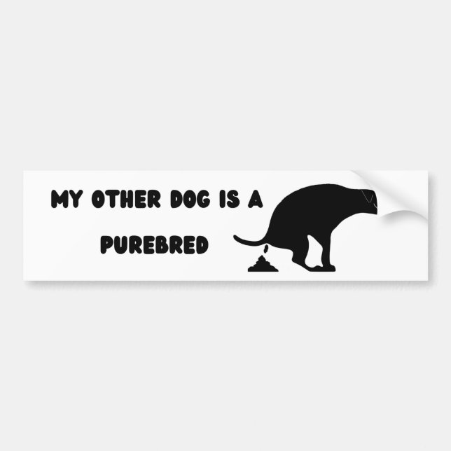 Funny Pooping Dog  Bumper Sticker (Front)