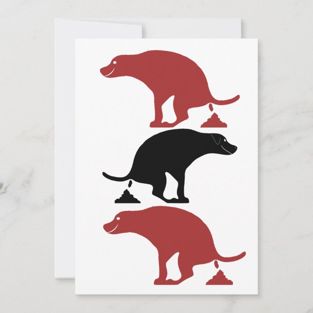 Funny Pooping Dogs Thank You Card (Front)