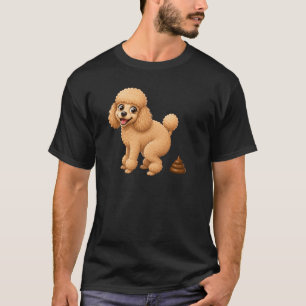 Funny Pooping Poodle Cartoon Dog Humour T-Shirt