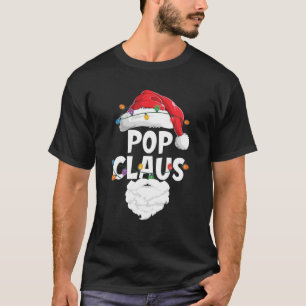 Funny Pop Claus Santa Hat Family Christmas Pyjamas T-Shirt