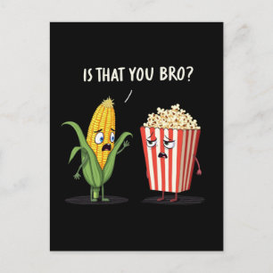 Funny Popcorn Cute Kawaii Style Popped Pop-Corn Holiday Postcard