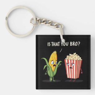 Funny Popcorn Cute Kawaii Style Popped Pop-Corn Key Ring