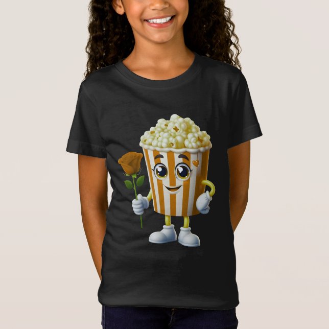 funny popcorn design for lovers T-Shirt (Front)