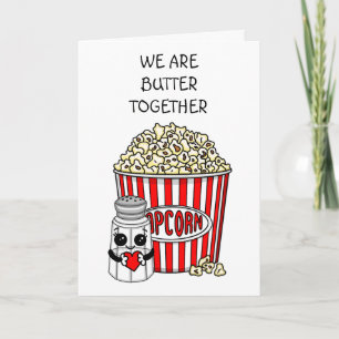 Funny Popcorn Pun   Valentine's Day Card