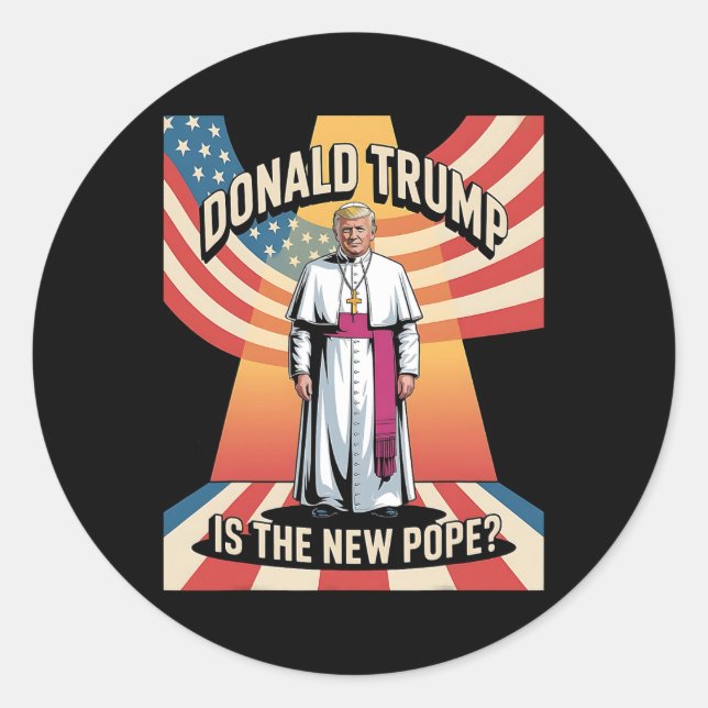 Funny Pope And President Donald Trump3  Classic Round Sticker (Front)