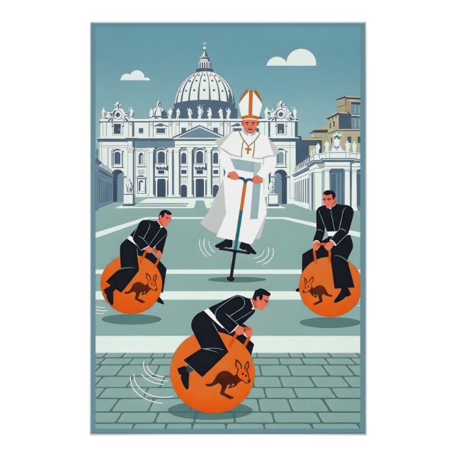 Funny Pope and priests Poster (Front)
