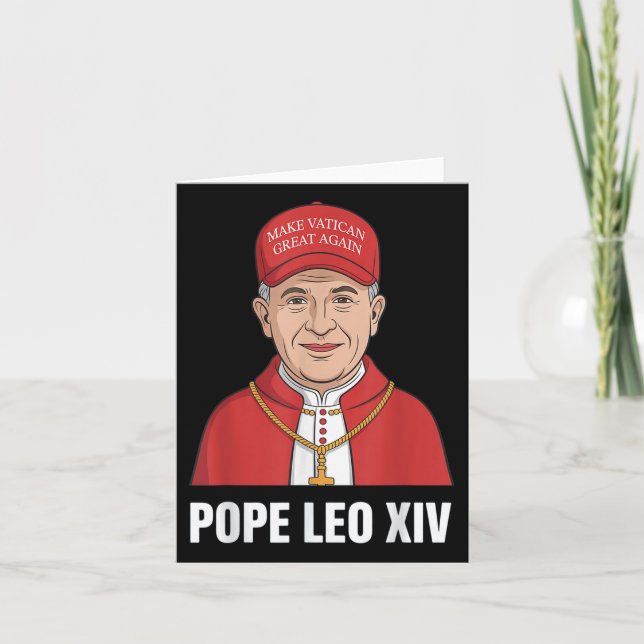 Funny Pope Leo Xiv Make Vatican Great Again Cathol Card (Front)