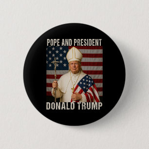 Funny Pope Trump And President Donald Trump  6 Cm Round Badge