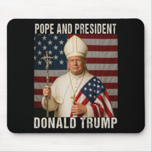 Funny Pope Trump And President Donald Trump Mouse Mat