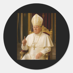 Funny Pope Trump Tee Classic Round Sticker
