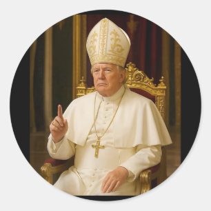 Funny Pope Trump Tee Classic Round Sticker