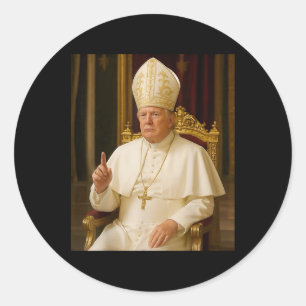 Funny Pope Trump Tee Meme Funny  Classic Round Sticker
