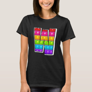 Funny Poppin Kids Pop It W Cutest Capital Letter W T-Shirt