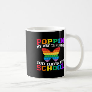 Funny Poppin My Way Through 100 Days Of School 3 Coffee Mug