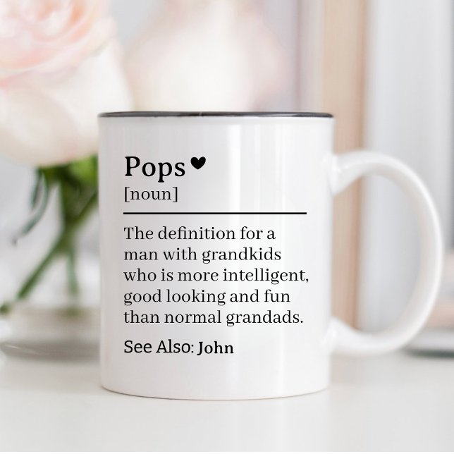 Funny Pops Definition, Grandfather 70th Birthday  Two-Tone Coffee Mug (Creator Uploaded)