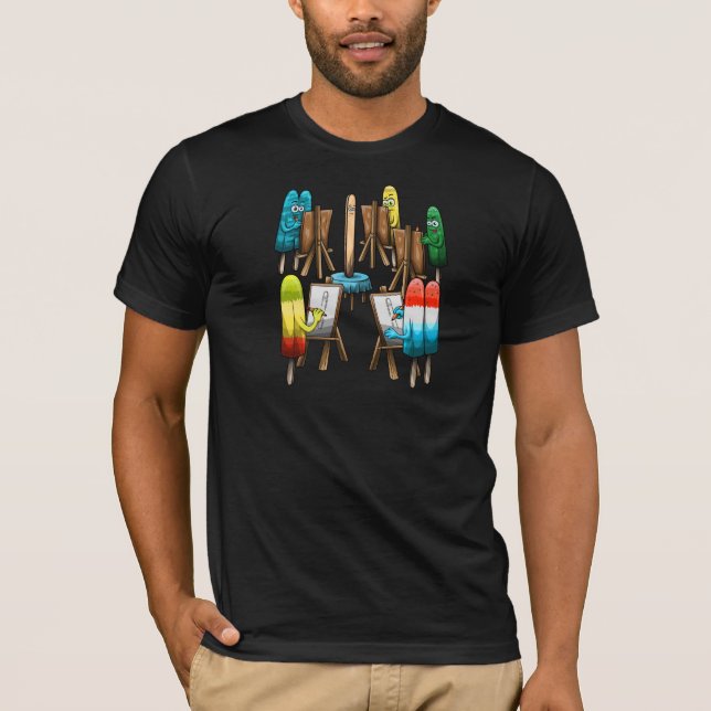 Funny Popsicle Act Drawing Class Artist Class T-Shirt (Front)