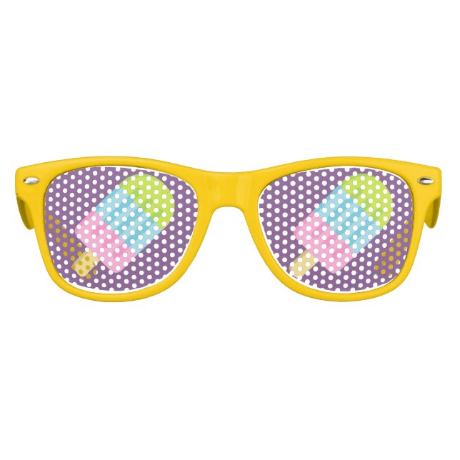 Funny popsicle ice cream party shades sunglasses (Front)