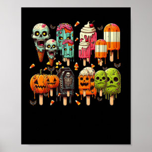 Funny Popsicle Summer Horror Halloween IceCream Su Poster